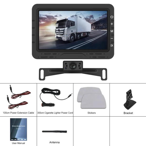 Set Kit Camera Wireless Marsarier pentru Placuta de Inmatriculare si Monitor TN de 4.3 inch, Alimentare Bricheta - imagine 6