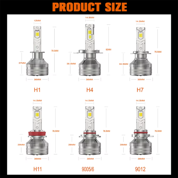Set 2 x Becuri LED H7 Bluetooth Smart cu Aplicatie Mobila 5W - 75W 10000LM Galben - Alb Rece 3000K-6000K - imagine 13